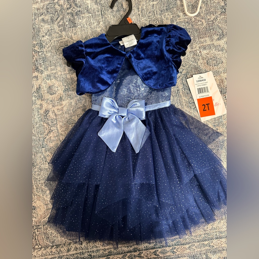 Jona Michelle Navy Dress Velvet Jacket 2T